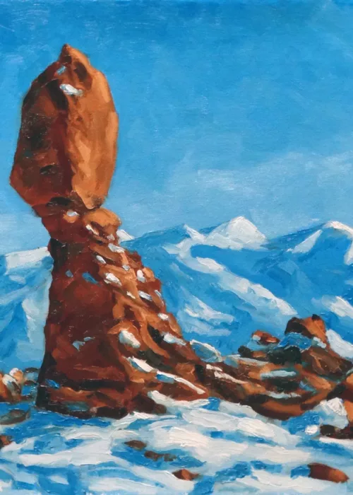 Balanced Rock In Winter