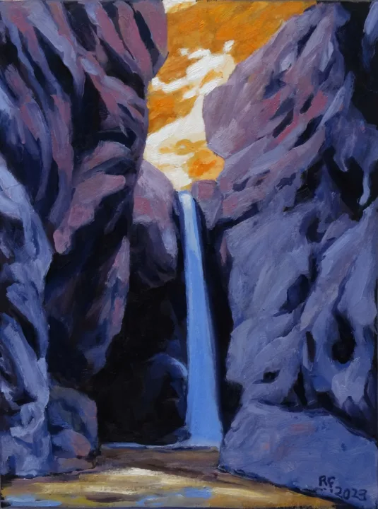 Mary Jane Canyon Falls - Oil Painting by Rich Cleveland