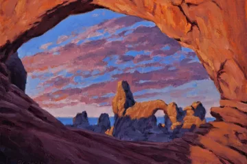 A painting of Turret Arch From North Window