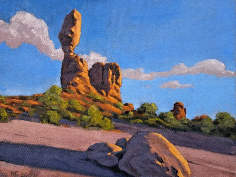Balanced Rock Sunset Painting