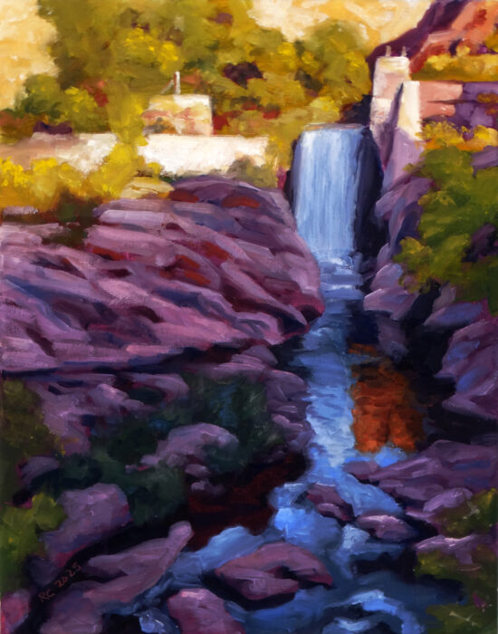 Painting of the powerhouse dam