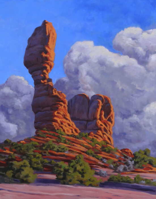 Balanced Rock With Storm Clouds