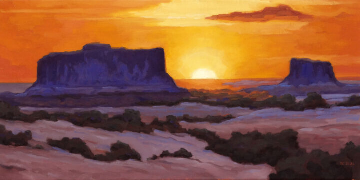 Monitor & Merrimac Sunrise Painting